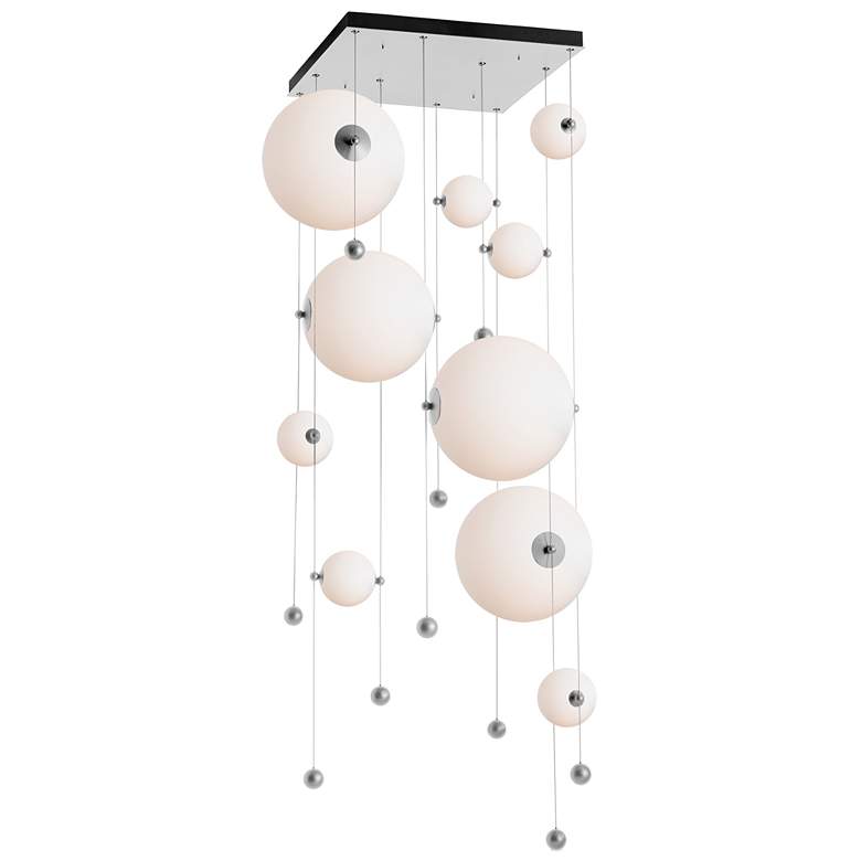 Image 1 Abacus 10-Light Square LED Pendant - Platinum - Opal Glass - Standard
