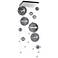 Abacus 10-Light Square LED Pendant - Sterling - Grey Glass - Standard