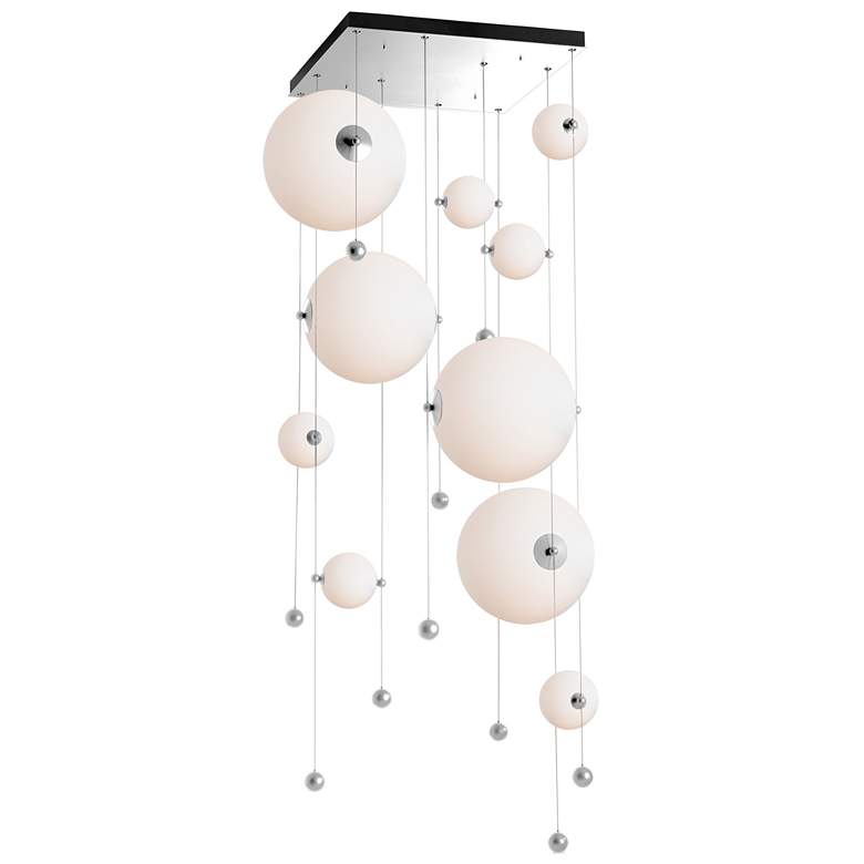 Image 1 Abacus 10-Light Square LED Pendant - Sterling - Opal Glass - Standard