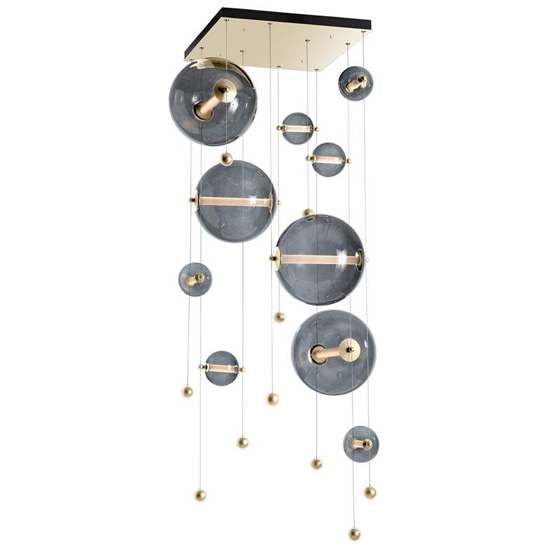 Image 1 Abacus 35 1/2"W Modern Brass 10-Light LED Pendant