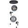 Abacus 4-Light Round LED Pendant - Black - Grey Glass - Standard Height