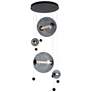 Abacus 4-Light Round LED Pendant - Black - Grey Glass - Standard Height