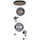 Abacus 4-Light Round LED Pendant - Bronze - Grey Glass - Standard Height