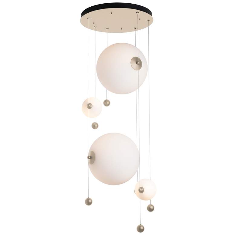 Image 1 Abacus 4-Light Round LED Pendant - Gold - Opal Glass - Standard Height