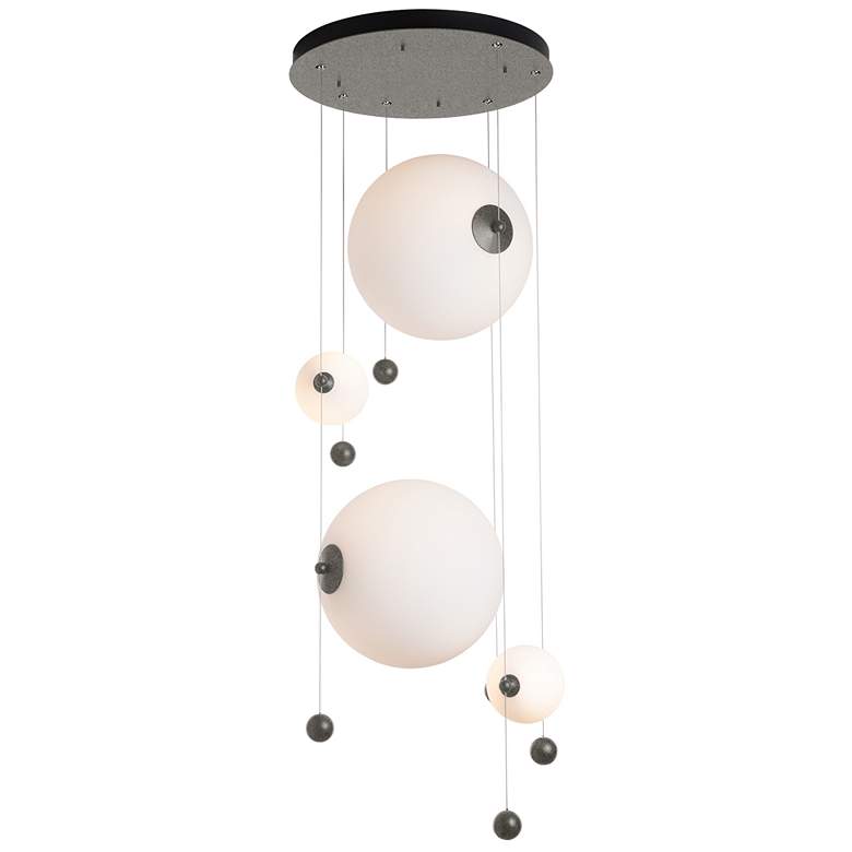 Image 1 Abacus 4-Light Round LED Pendant - Iron - Opal Glass - Standard Height