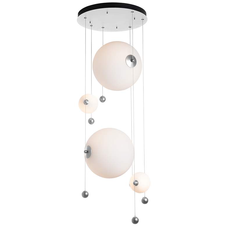 Image 1 Abacus 4-Light Round LED Pendant - Sterling - Opal Glass - Standard
