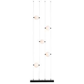 Image1 of Abacus 5-Light Floor to Ceiling LED Lamp - Black - Opal Glass - Standard