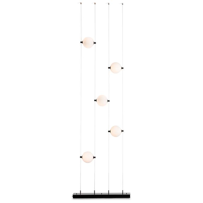 Image 1 Abacus 5-Light Floor to Ceiling LED Lamp - Black - Opal Glass - Standard