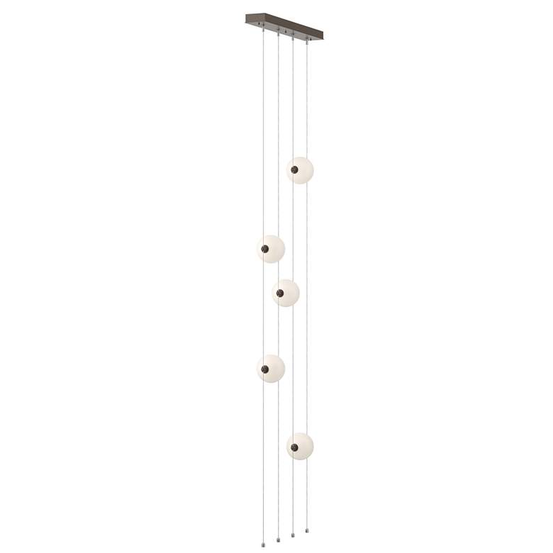 Image 1 Abacus 5-Light Floor to Ceiling Plug-In LED Lamp - Bronze - Opal