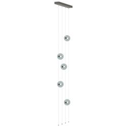 Abacus 5-Light Floor to Ceiling Plug-In LED Lamp - Dark Smoke - Cool Grey