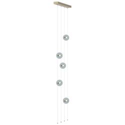 Abacus 5-Light Floor to Ceiling Plug-In LED Lamp - Gold - Cool Grey