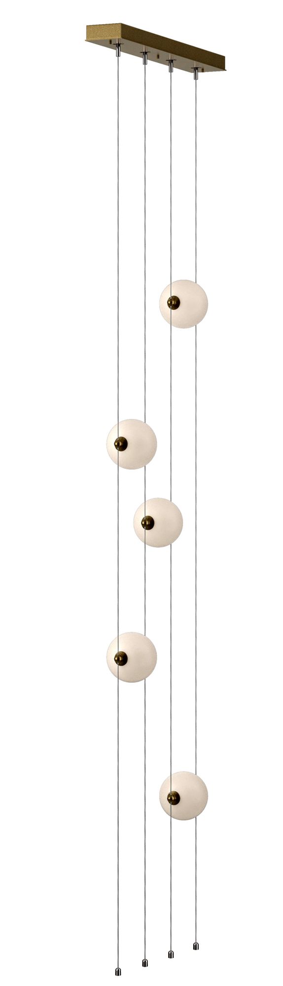 Abacus 5-Light Floor to Ceiling Plug-In LED Lamp Gold Opal Made to Order