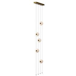 Abacus 5-Light Floor to Ceiling Plug-In LED Lamp - Gold - Opal