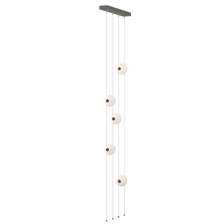 Image 1 Abacus 5-Light Floor to Ceiling Plug-In LED Lamp - Iron - Opal