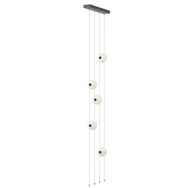 Image 1 Abacus 5-Light Floor to Ceiling Plug-In LED Lamp - Oil Rubbed Bronze - Opal