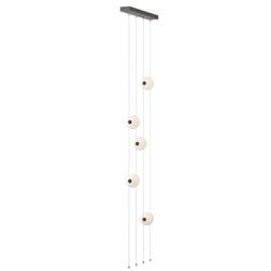Abacus 5-Light Floor to Ceiling Plug-In LED Lamp - Oil Rubbed Bronze - Opal