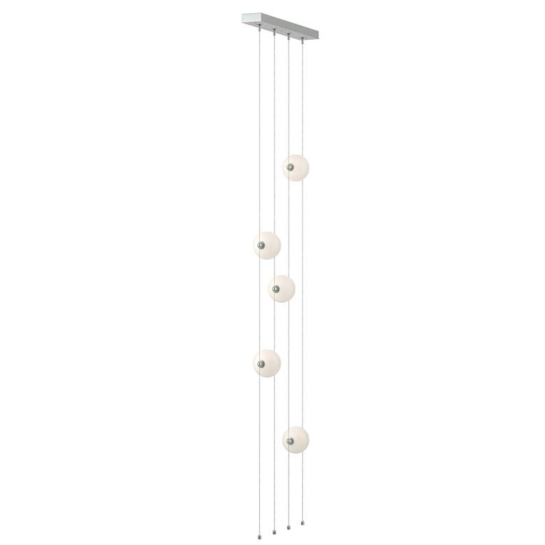 Image 1 Abacus 5-Light Floor to Ceiling Plug-In LED Lamp - Platinum - Opal