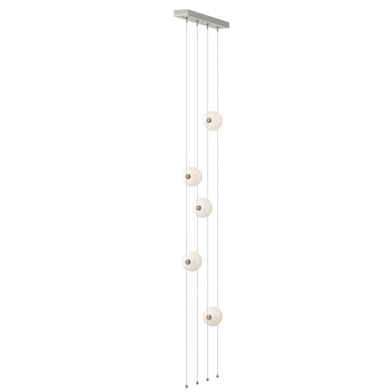 Image 1 Abacus 5-Light Floor to Ceiling Plug-In LED Lamp - Sterling - Opal