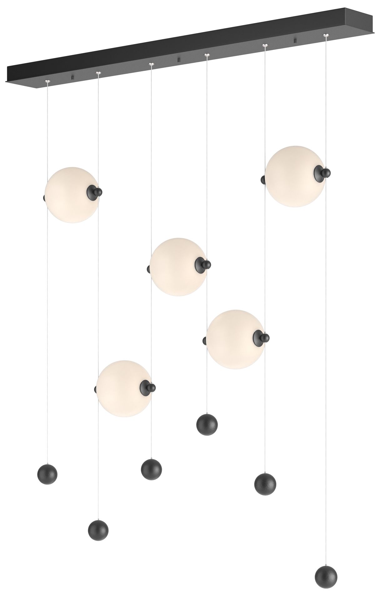 Abacus 5-Light LED Pendant - Black - Opal - Made to Order