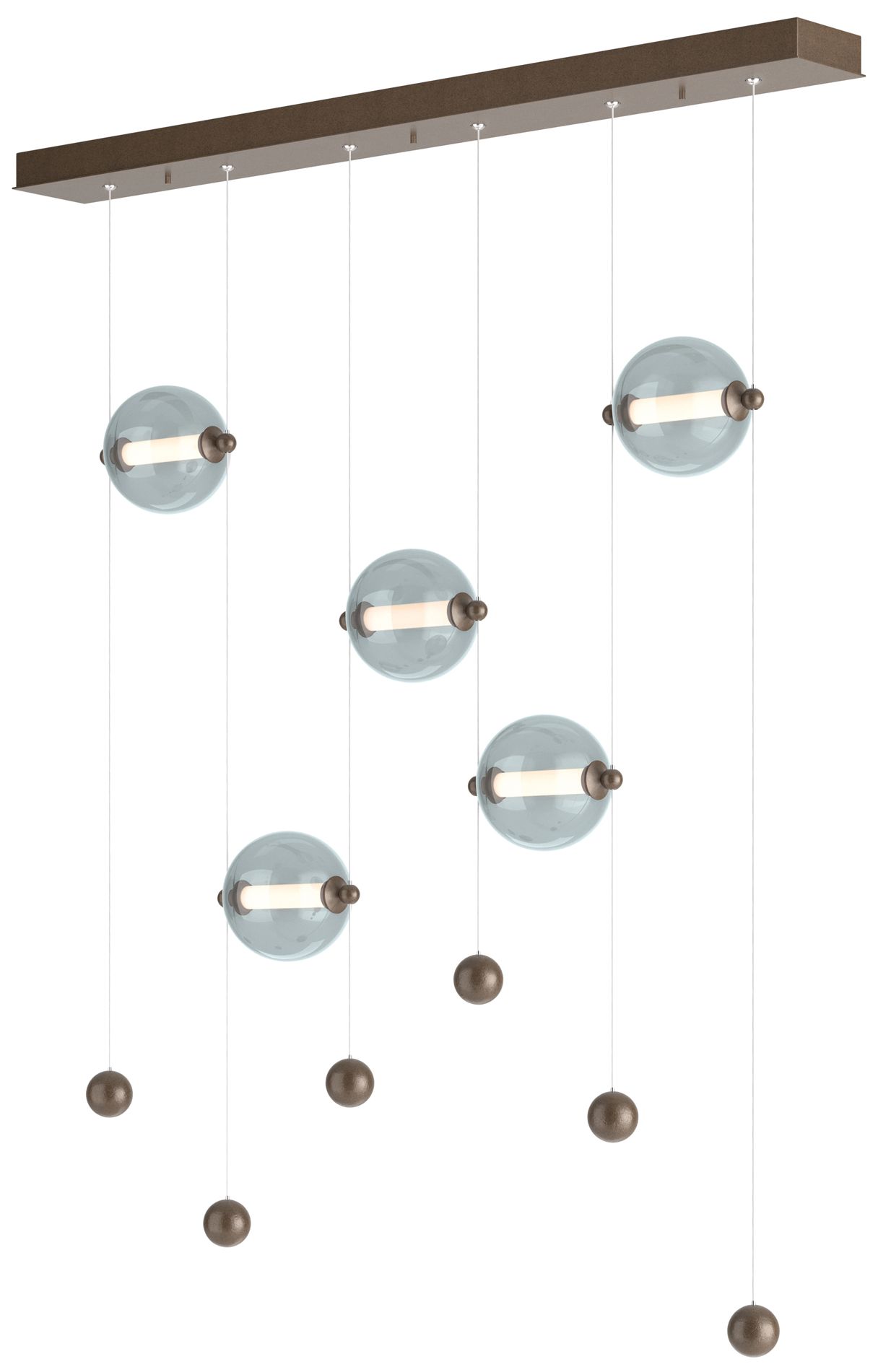 Abacus 5-Light LED Pendant - Bronze - Cool Grey - Made to Order
