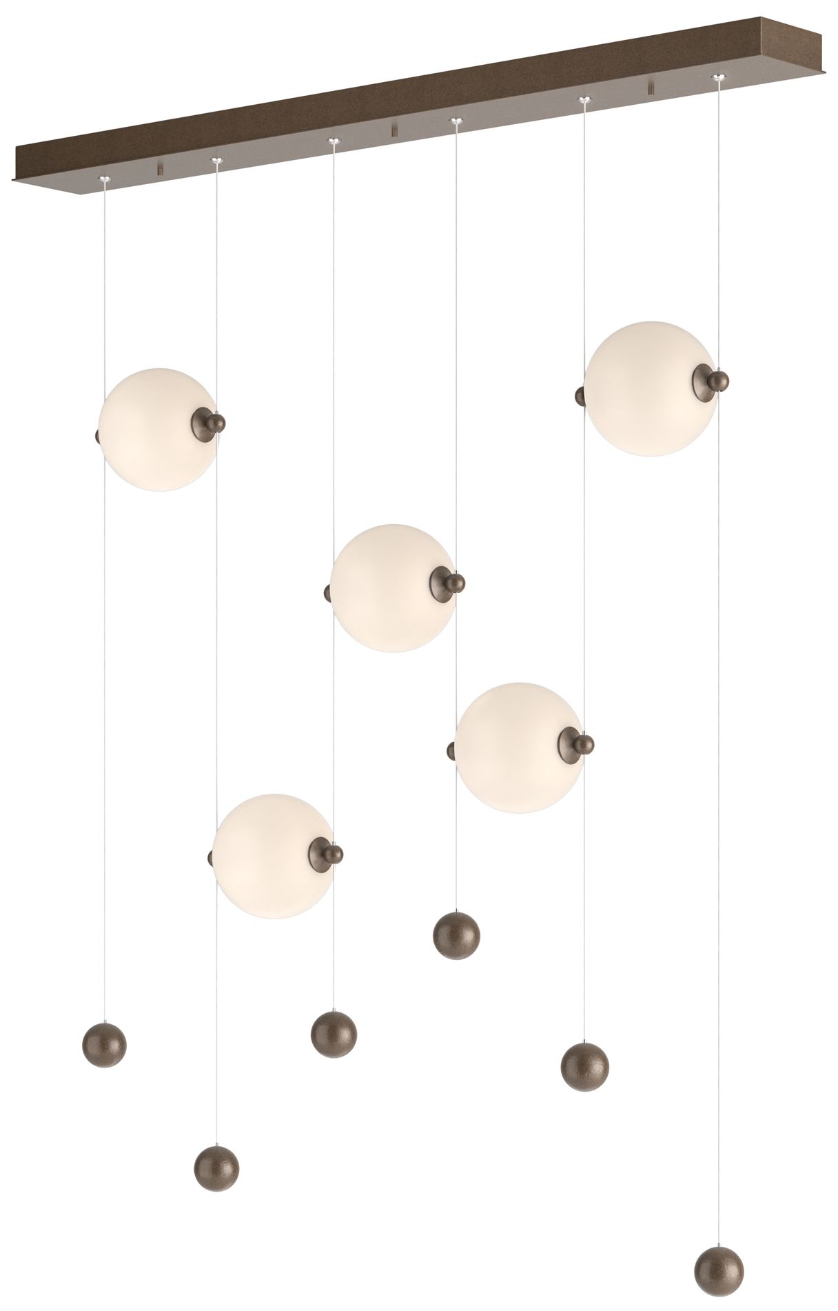 Abacus 5-Light LED Pendant - Bronze - Opal - Made to Order