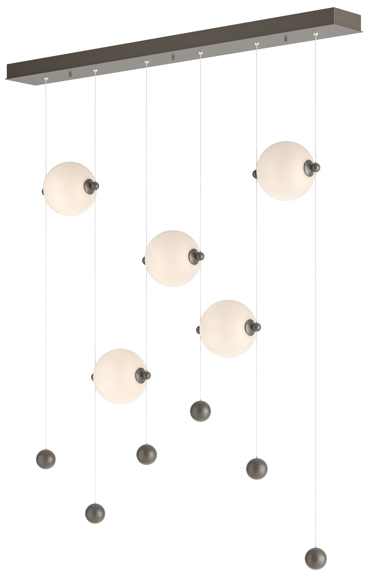 Abacus 5-Light LED Pendant - Dark Smoke - Opal - Made to Order
