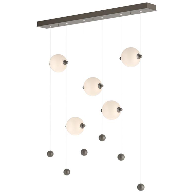 Image 1 Abacus 5-Light LED Pendant - Dark Smoke - Opal