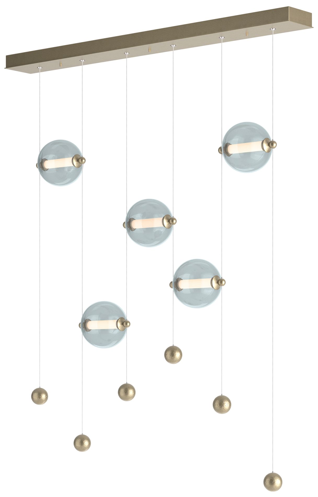 Abacus 5-Light LED Pendant - Gold - Cool Grey - Made to Order