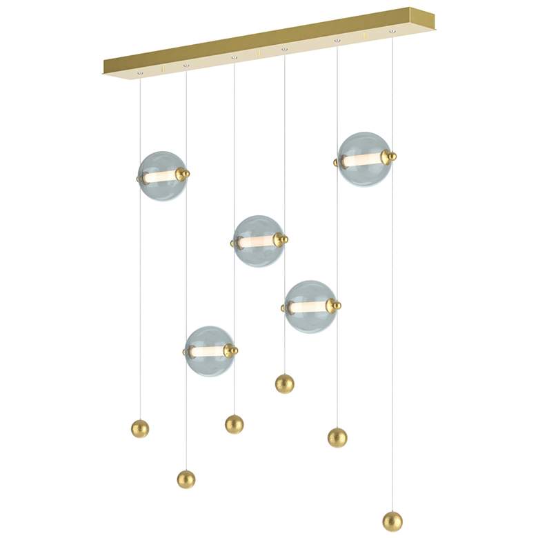Image 1 Abacus 5-Light LED Pendant - Modern Brass - Cool Grey