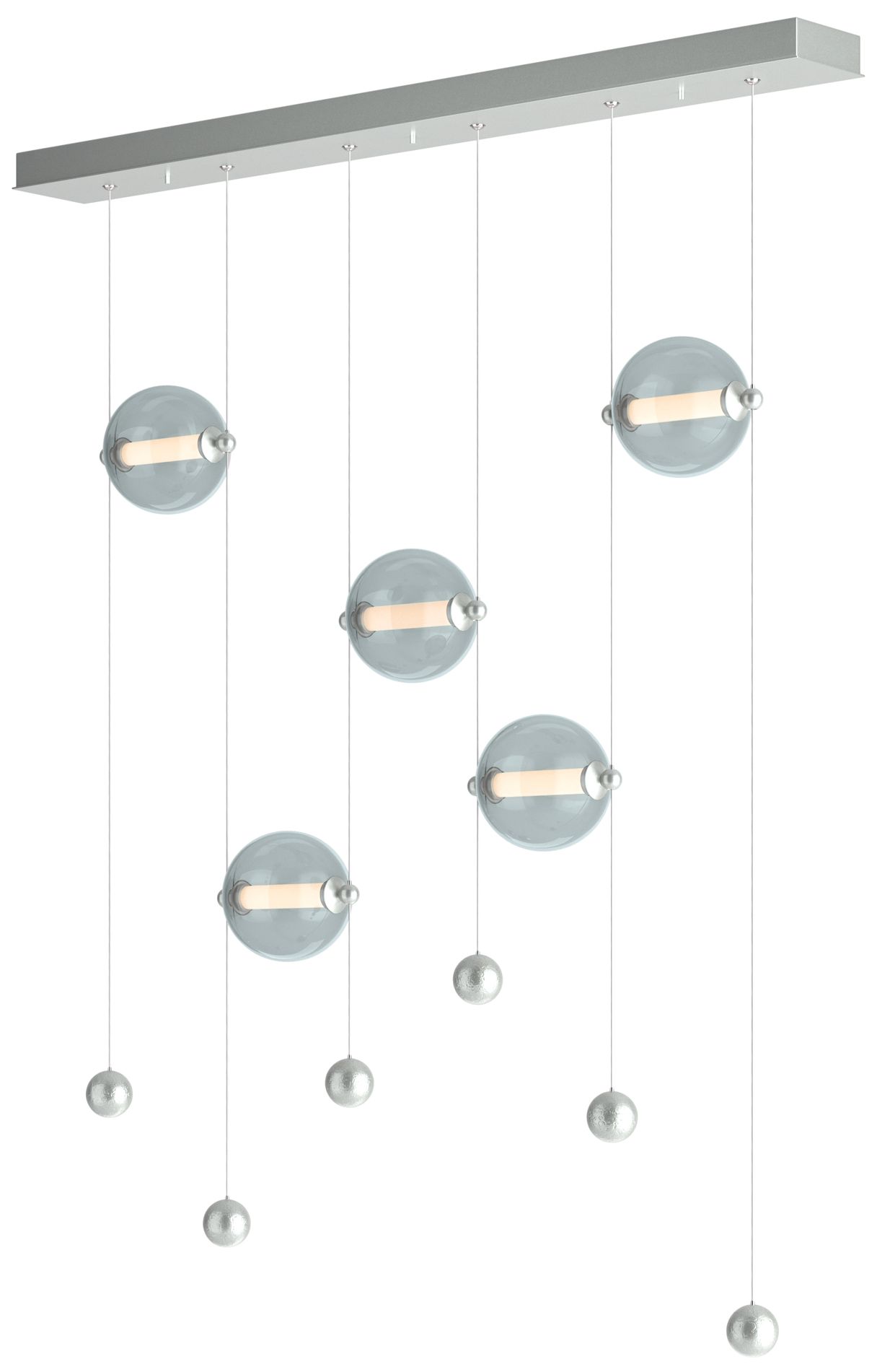 Abacus 5-Light LED Pendant - Platinum - Cool Grey - Made to Order