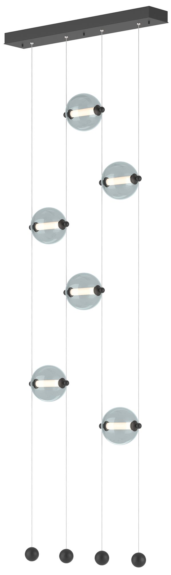 Abacus 6-Light Ceiling-to-Floor LED Pendant Black Cool Grey Made to Order