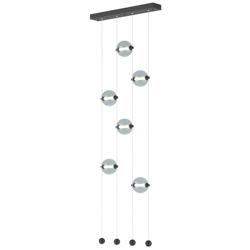 Abacus 6-Light Ceiling-to-Floor LED Pendant - Black - Cool Grey