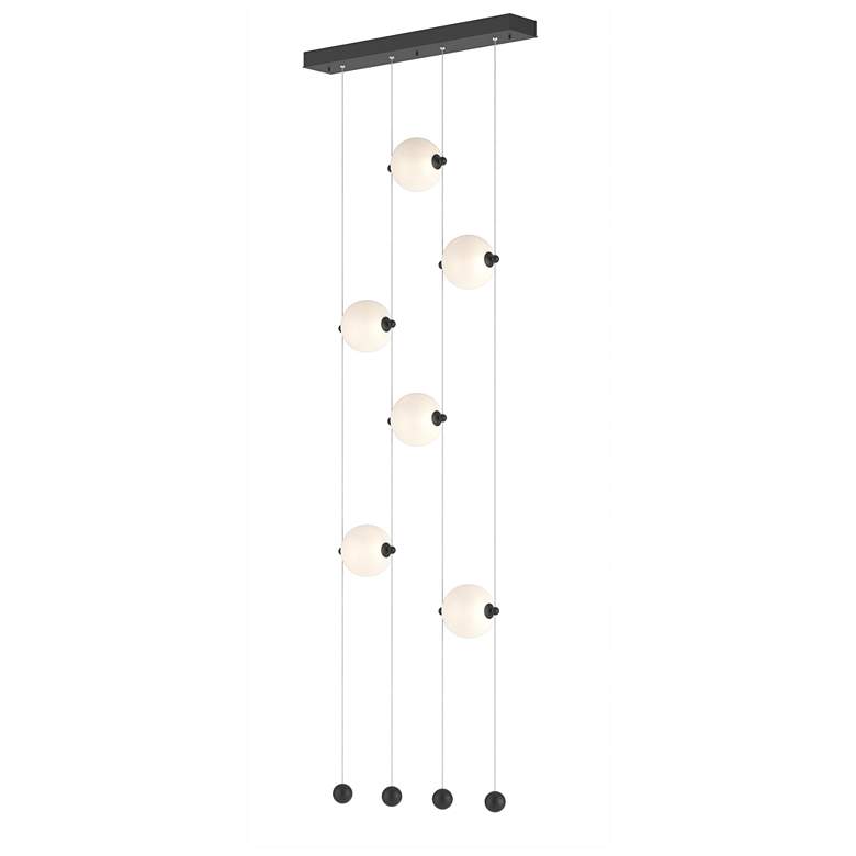 Image 1 Abacus 6-Light Ceiling-to-Floor LED Pendant - Black - Opal