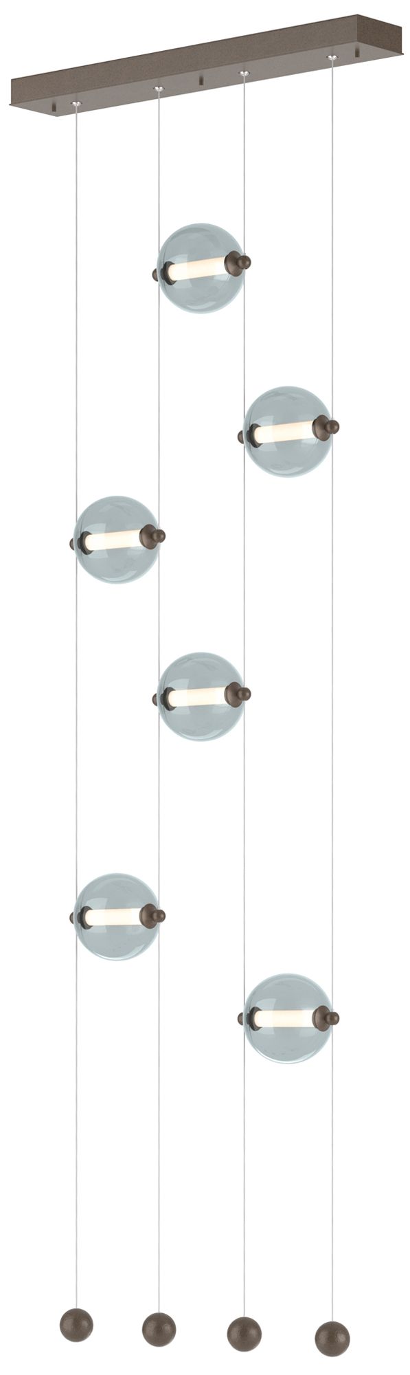 Abacus 6-Light Ceiling-to-Floor LED Pendant Bronze Cool Grey Made to Order