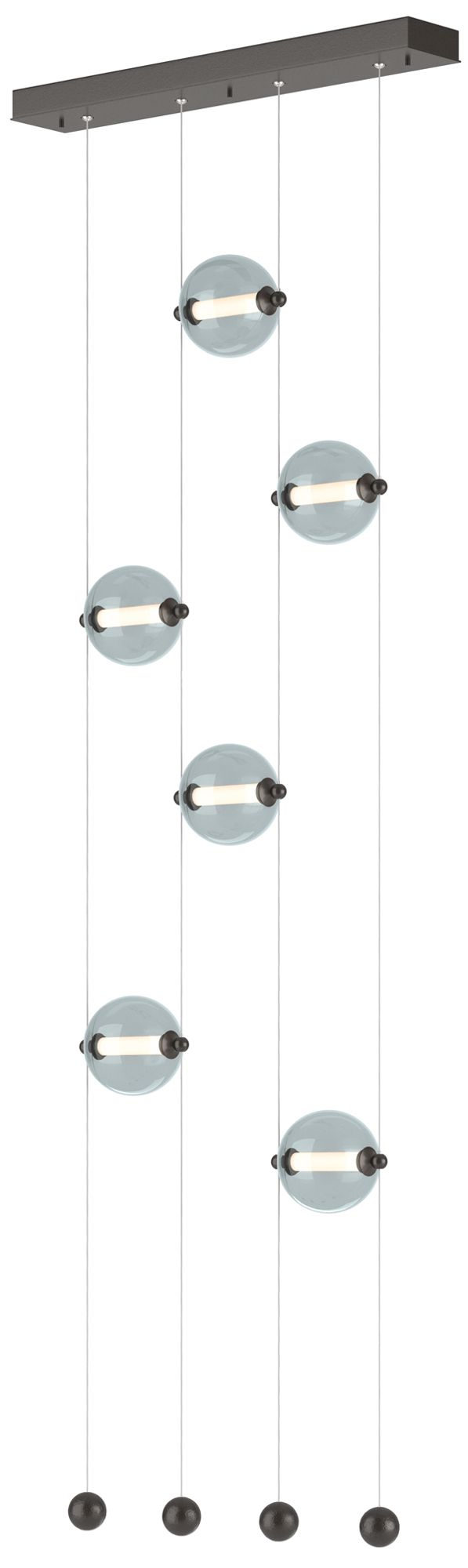 Abacus 6-Light Ceiling-to-Floor LED Pendant Bronze Cool Grey Made to Order