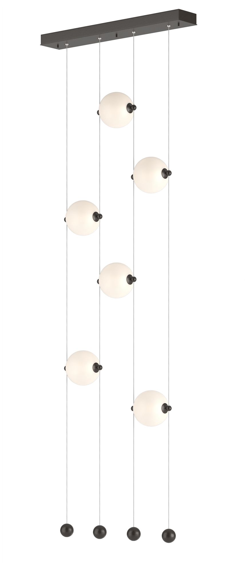 Abacus 6-Light Ceiling-to-Floor LED Pendant Bronze Opal Made to Order