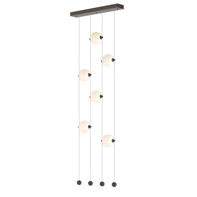 Image 1 Abacus 6-Light Ceiling-to-Floor LED Pendant - Bronze - Opal