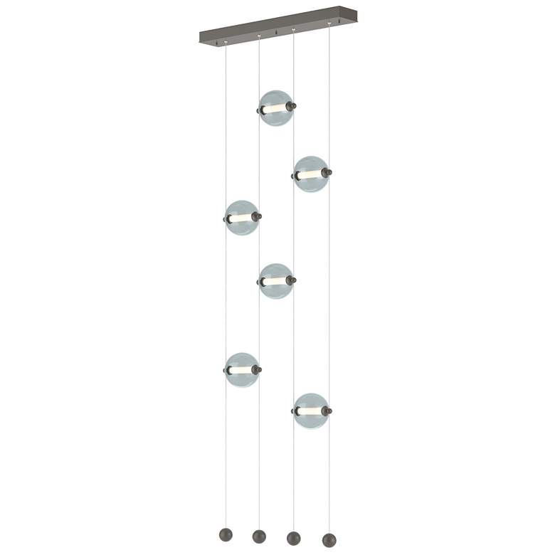 Image 1 Abacus 6-Light Ceiling-to-Floor LED Pendant - Dark Smoke - Cool Grey