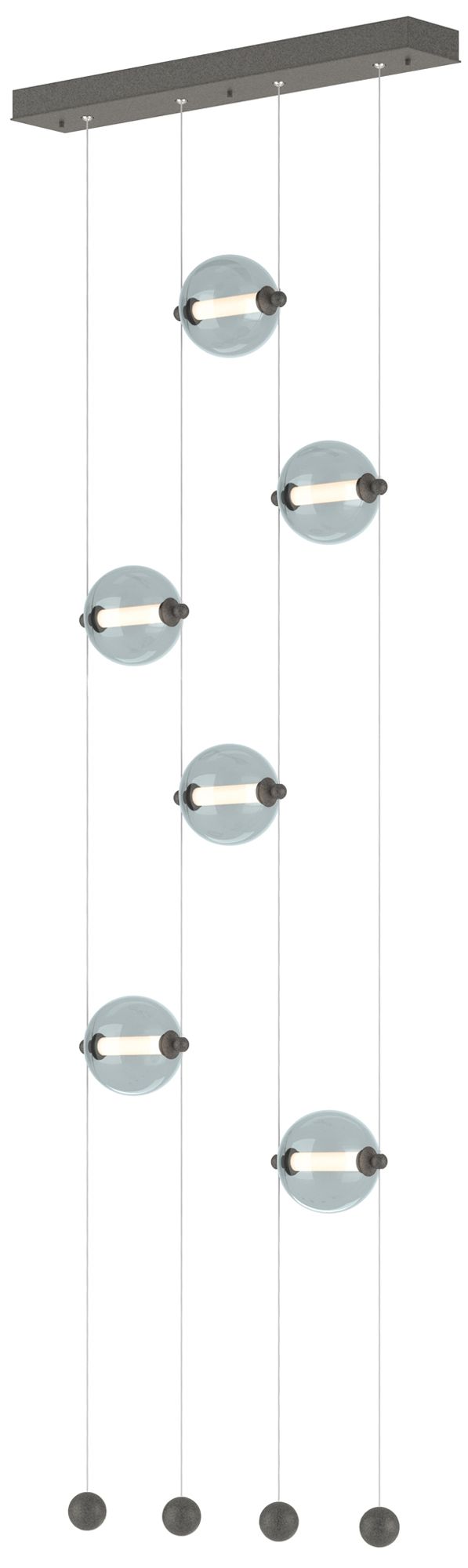 Abacus 6-Light Ceiling-to-Floor LED Pendant Iron Cool Grey Made to Order