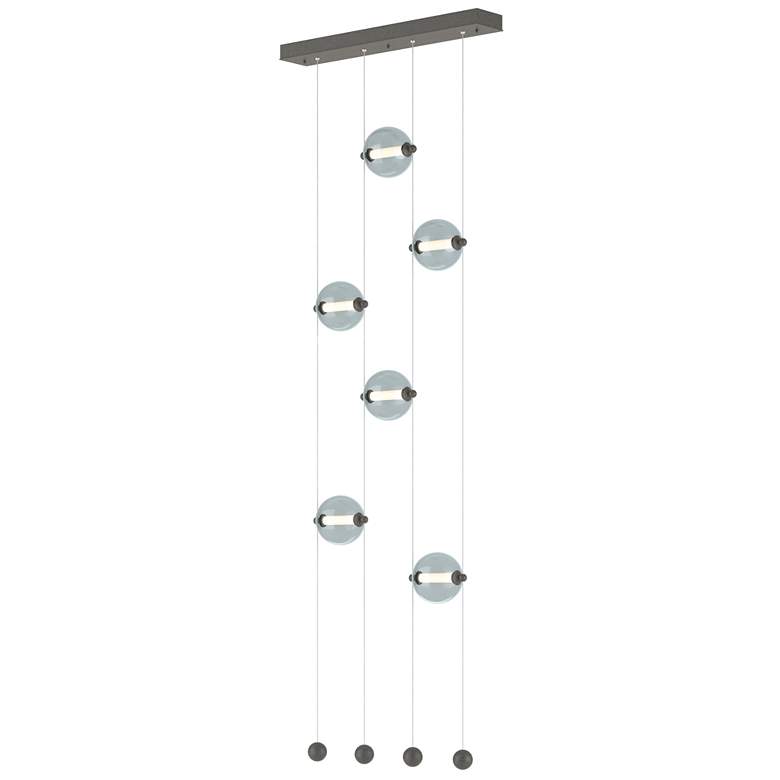 Image 1 Abacus 6-Light Ceiling-to-Floor LED Pendant - Iron - Cool Grey