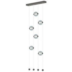 Abacus 6-Light Ceiling-to-Floor LED Pendant - Iron - Cool Grey
