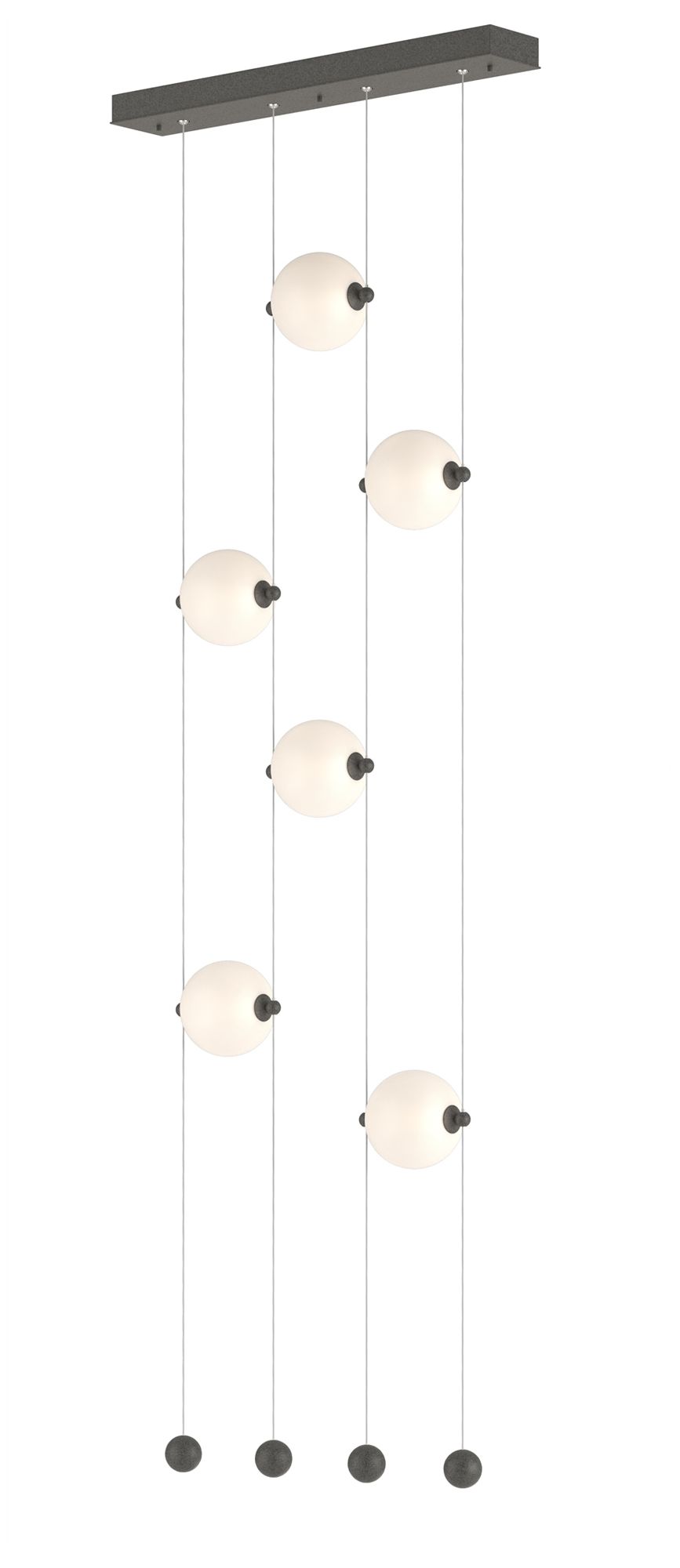 Abacus 6-Light Ceiling-to-Floor LED Pendant - Iron - Opal - Made to Order
