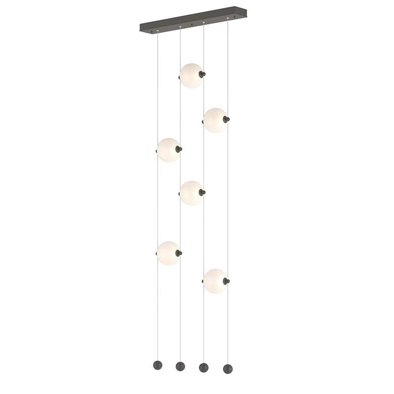 Image 1 Abacus 6-Light Ceiling-to-Floor LED Pendant - Iron - Opal