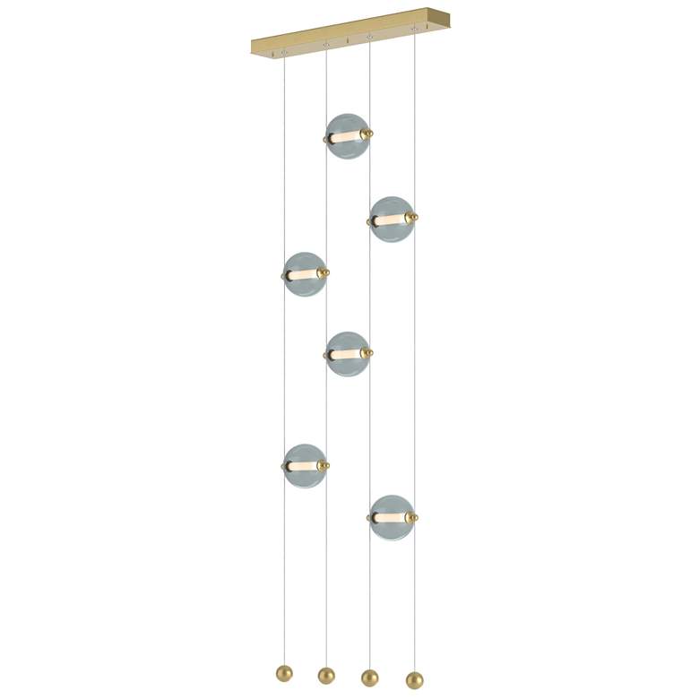 Image 1 Abacus 6-Light Ceiling-to-Floor LED Pendant - Modern Brass - Cool Grey