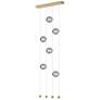 Abacus 6-Light Ceiling-to-Floor LED Pendant - Modern Brass - Cool Grey
