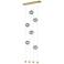Abacus 6-Light Ceiling-to-Floor LED Pendant - Modern Brass - Cool Grey