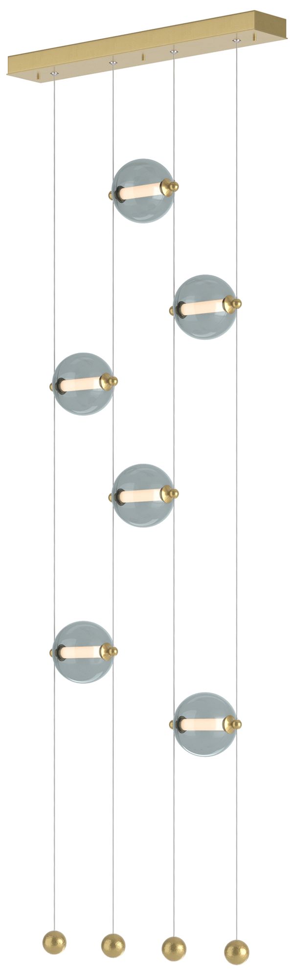 Abacus 6-Light Ceiling-to-Floor LED Pendant Modern Brass Made to Order