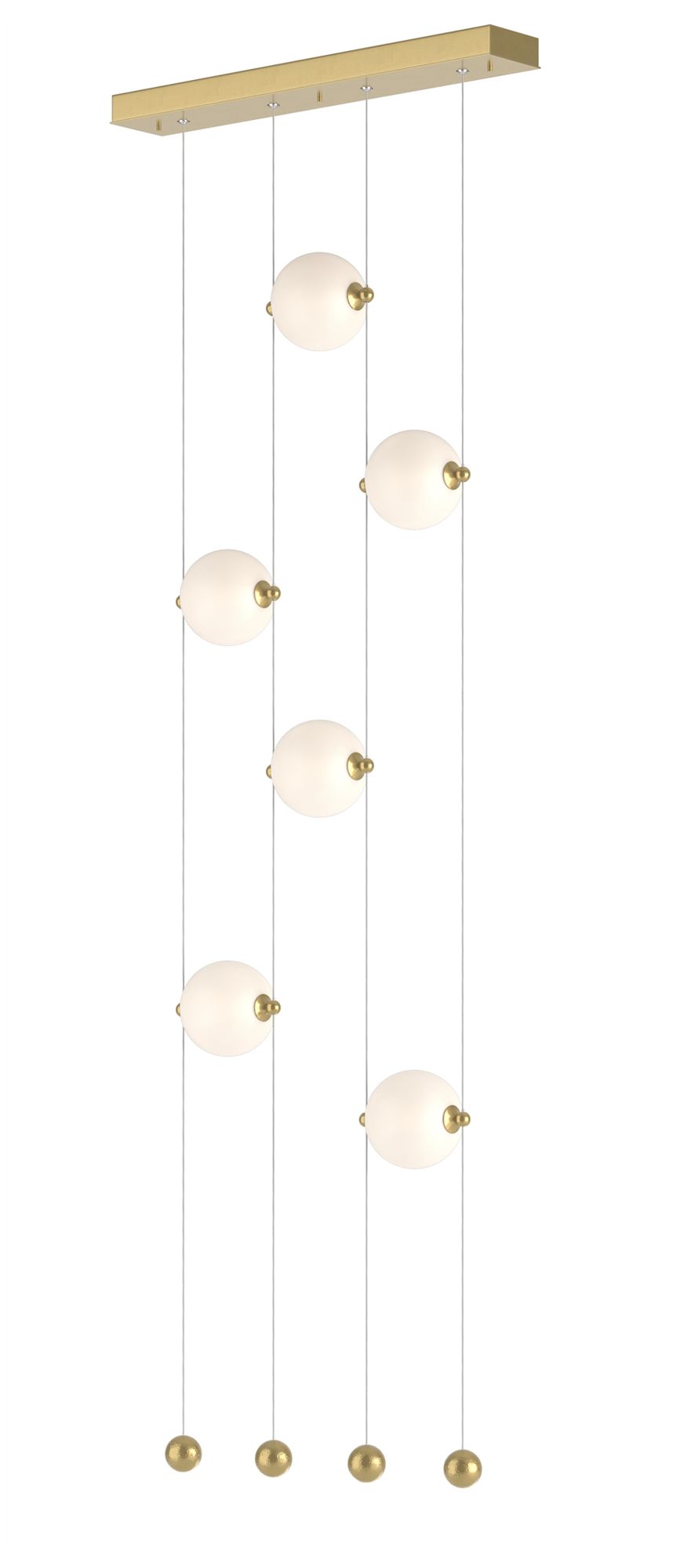 Abacus 6-Light Ceiling-to-Floor LED Pendant Modern Brass Opal Made to Order