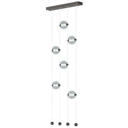 Abacus 6-Light Ceiling-to-Floor LED Pendant - Oil Rubbed Bronze - Cool Grey