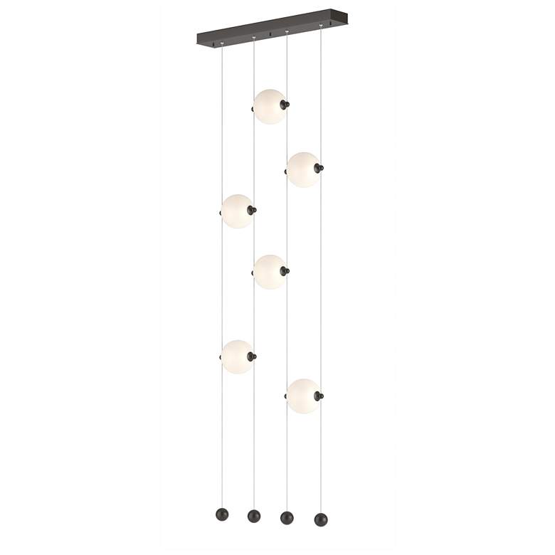 Image 1 Abacus 6-Light Ceiling-to-Floor LED Pendant - Oil Rubbed Bronze - Opal